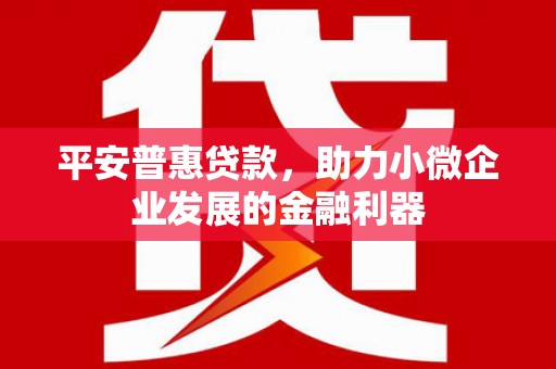长洲平安普惠贷款，助力小微企业发展的金融利器