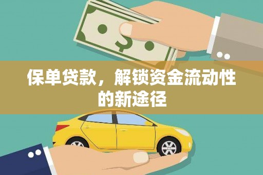 长洲保单贷款，解锁资金流动性的新途径