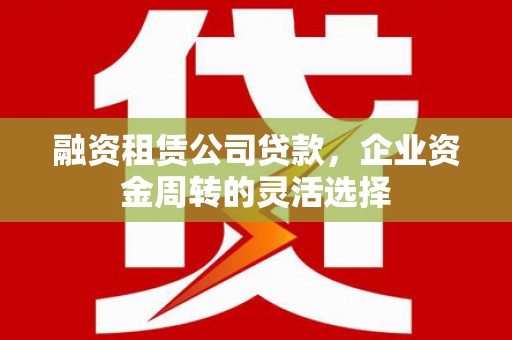 长洲融资租赁公司贷款，企业资金周转的灵活选择