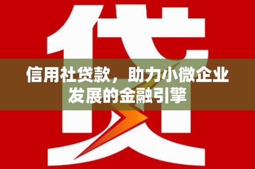 长洲信用社贷款，助力小微企业发展的金融引擎