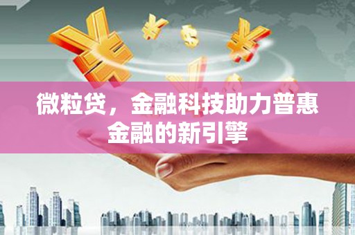 长洲微粒贷，金融科技助力普惠金融的新引擎