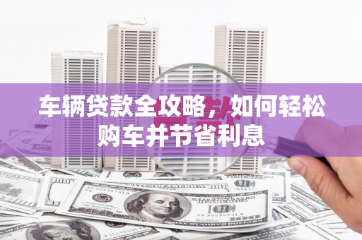 长洲车辆贷款全攻略，如何轻松购车并节省利息