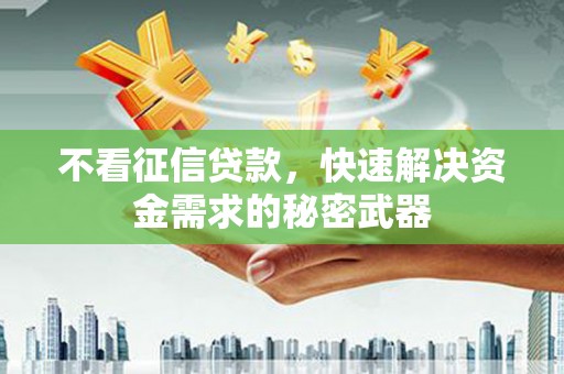 长洲不看征信贷款，快速解决资金需求的秘密武器