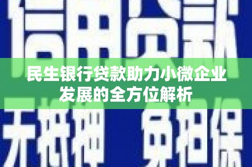 长洲民生银行贷款助力小微企业发展的全方位解析