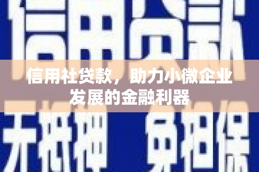 长洲信用社贷款，助力小微企业发展的金融利器