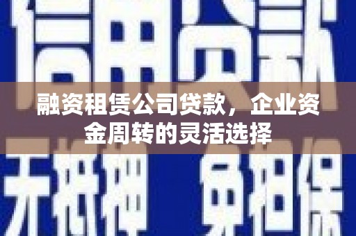 长洲融资租赁公司贷款，企业资金周转的灵活选择