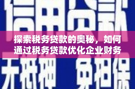 长洲探索税务贷款的奥秘，如何通过税务贷款优化企业财务