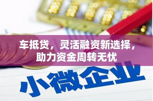 长洲车抵贷，灵活融资新选择，助力资金周转无忧