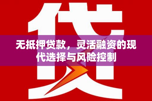 长洲无抵押贷款，灵活融资的现代选择与风险控制
