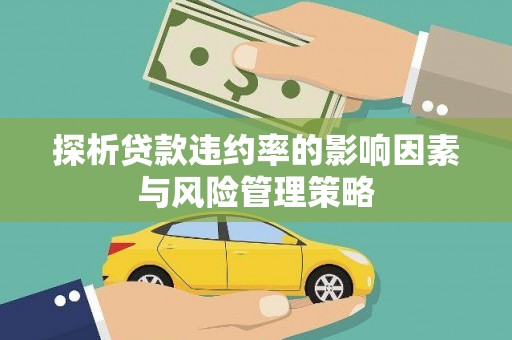长洲探析贷款违约率的影响因素与风险管理策略