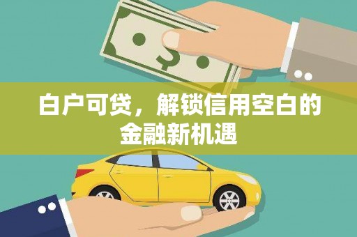 长洲白户可贷，解锁信用空白的金融新机遇