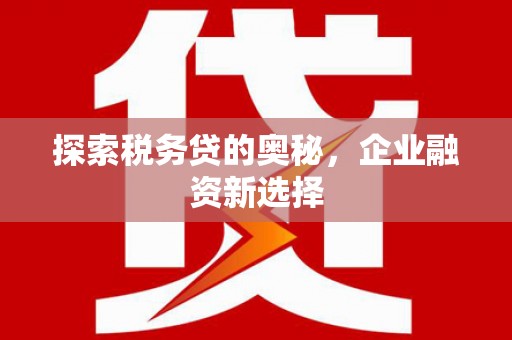 长洲探索税务贷的奥秘，企业融资新选择