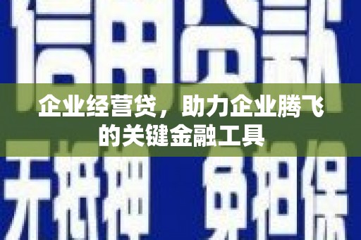 长洲企业经营贷，助力企业腾飞的关键金融工具