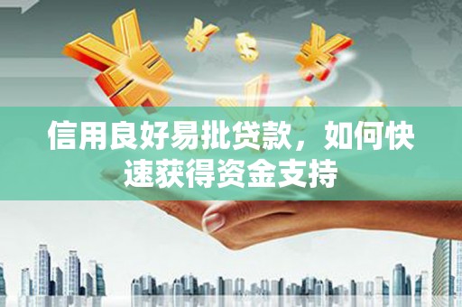 长洲信用良好易批贷款，如何快速获得资金支持