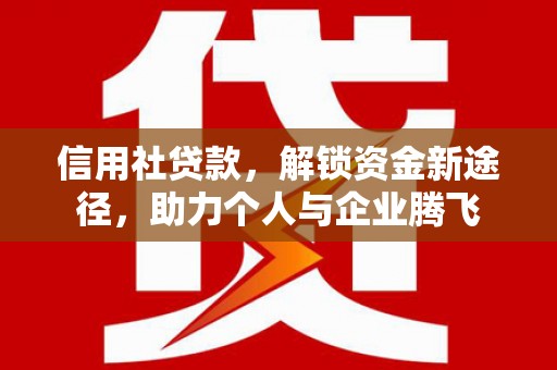长洲信用社贷款，解锁资金新途径，助力个人与企业腾飞