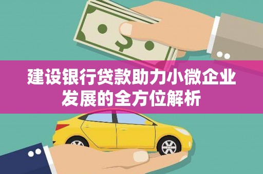 长洲建设银行贷款助力小微企业发展的全方位解析