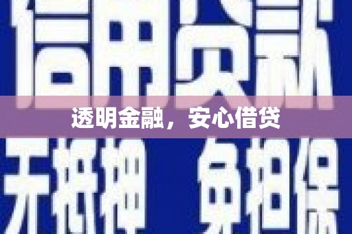 长洲透明金融，安心借贷