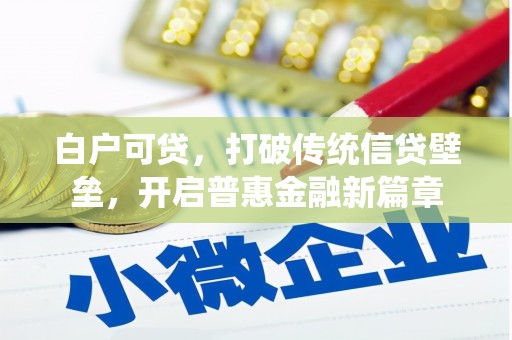 长洲白户可贷，打破传统信贷壁垒，开启普惠金融新篇章